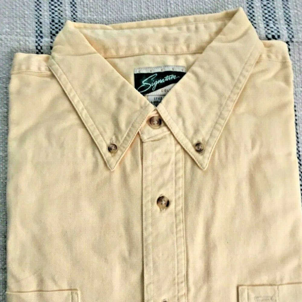 Crest Signature Collection Men Short Sleeve Polo Shirt RN64288 Sz XL Yellow NIP